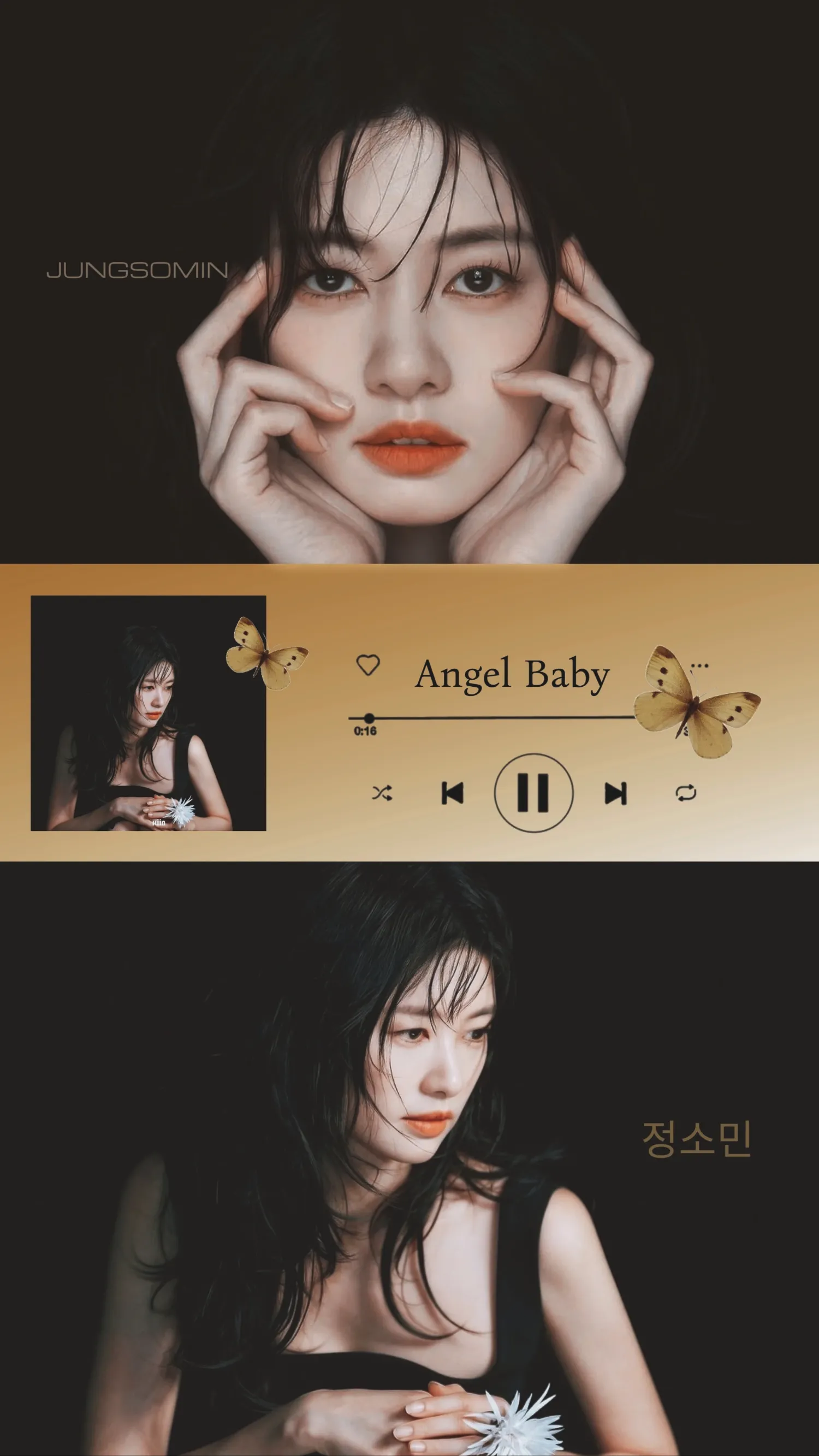Emotional wallpaper shared by fans for Jung Somin