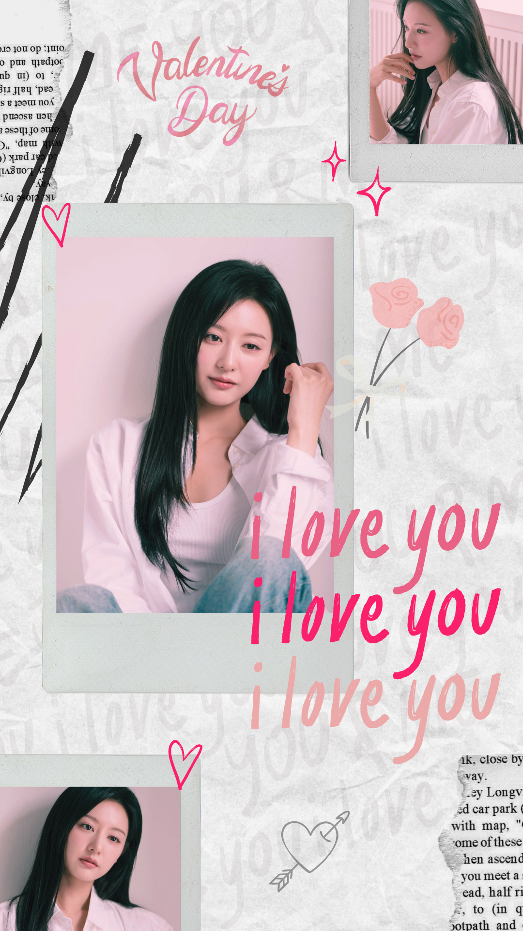 Special wallpaper made by Kim Jiwon's fans