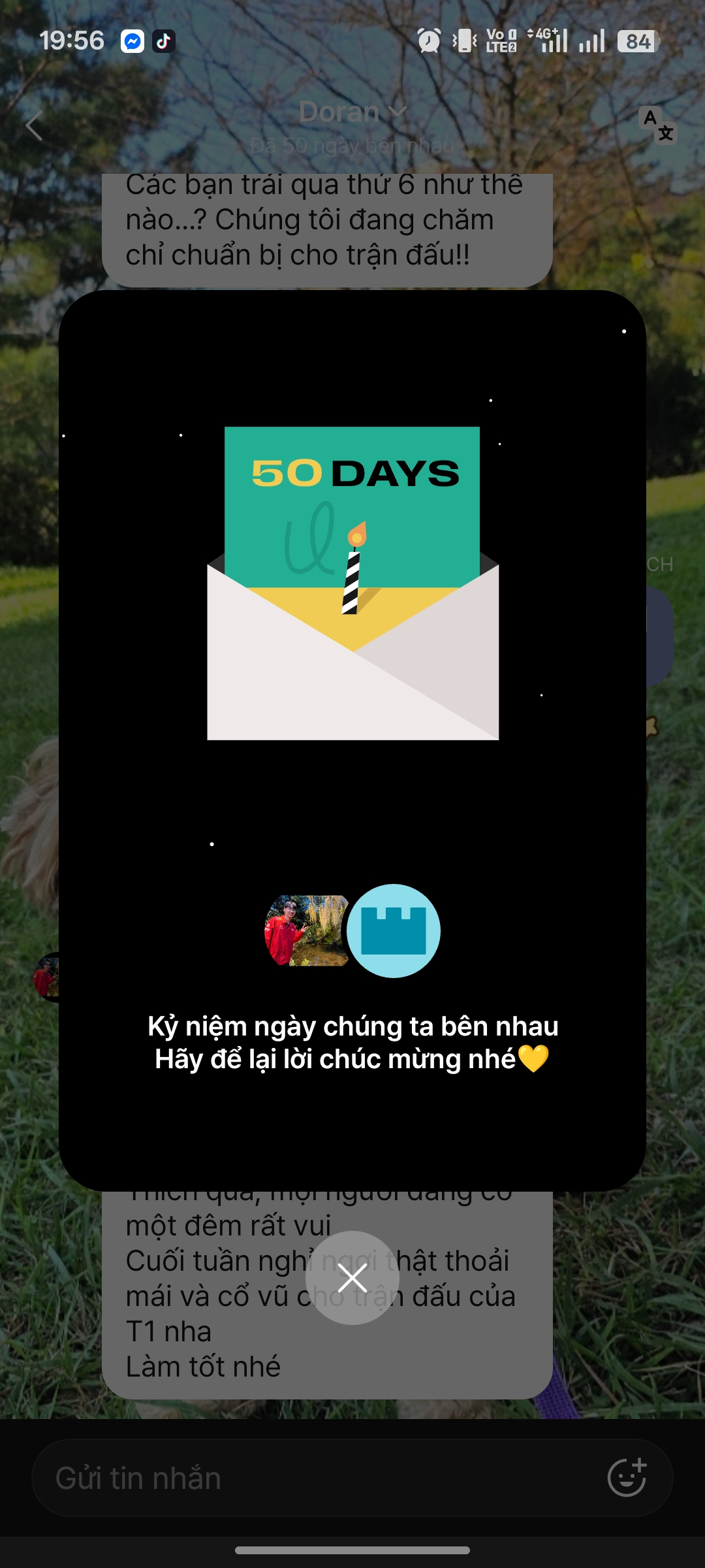 Emotional wallpaper shared by fans for Doran