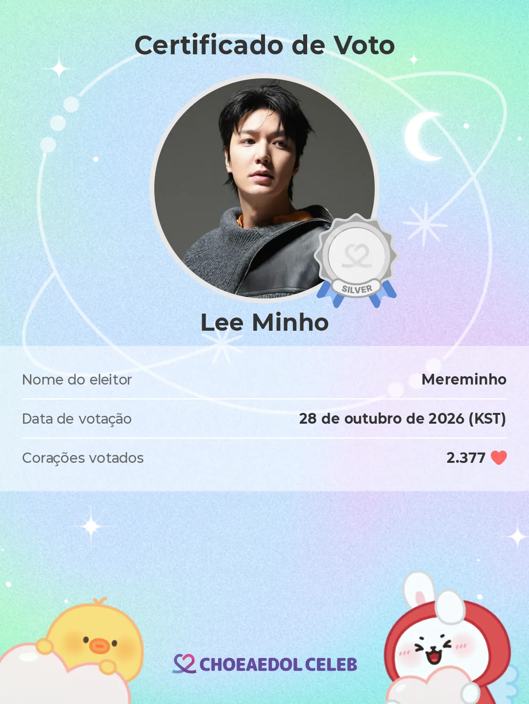 Recent activity shot of Lee Minho